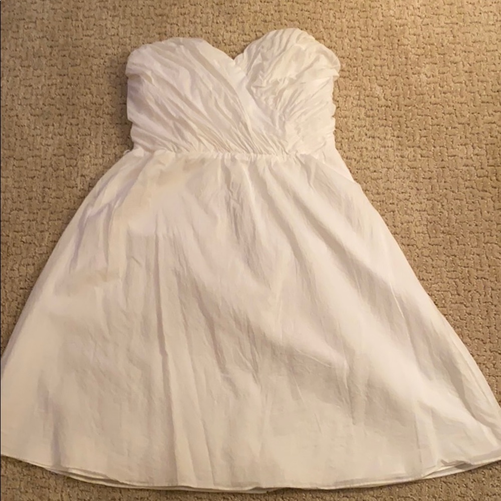 White Strapless Skater Dress